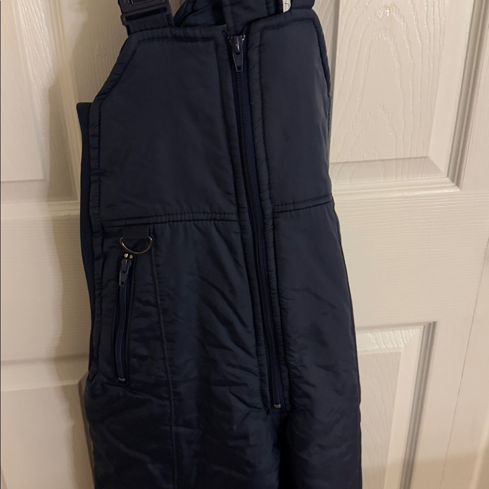 '80s Vintage Ski Lion Ski Snow Snowboarding Bib Overalls Navy Size M - Picture 6 of 7